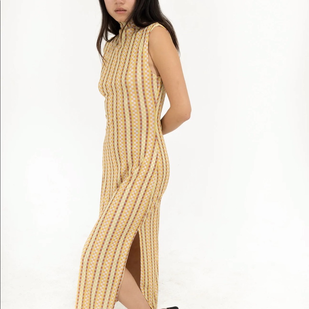 Find me now brand mesh midi dress in checker print
